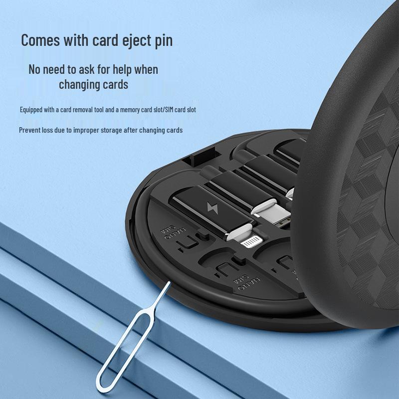 Multifunctional 60W PD Fast Charging Cable & Storage Box with Phone Stand - Portable Travel Set