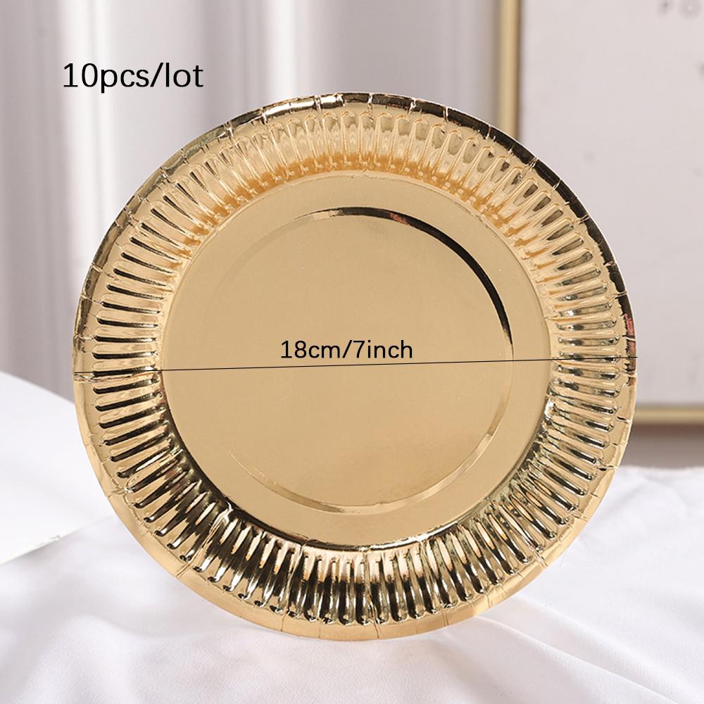 Rose Gold Sliver Party Supplies Disposable Tableware Set Paper Plate Cup Straws Banner Tablecloth Wedding Birthday Party Decor
