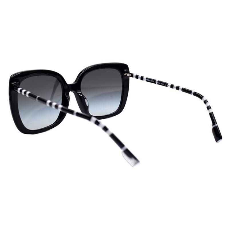 BURBERRY New Striped Elegant Ladies Holiday Travel Sunglasses 4323F Women's Black