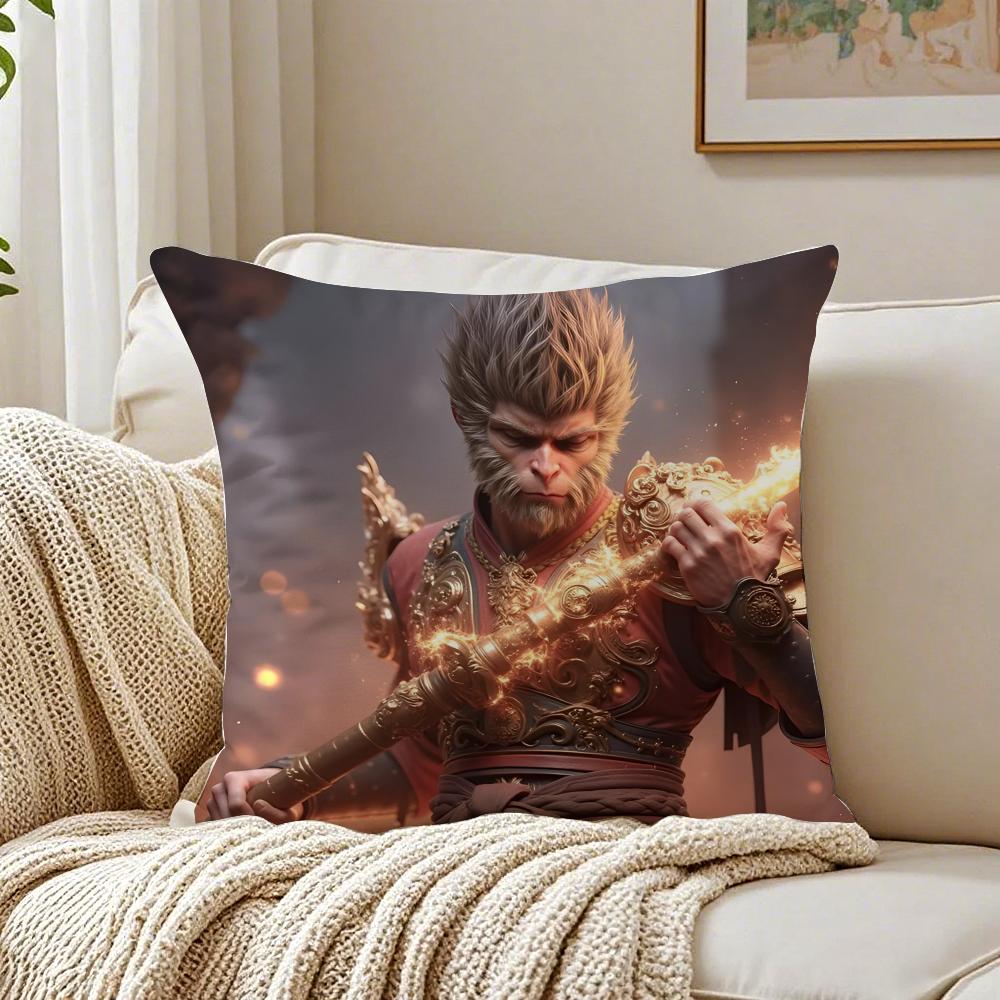 Epic Mythical Chinese Movie BBlack Myth Wukong Cushion Cover Pillowcase Antidustmite living Room Sofa Decor Cushion Room