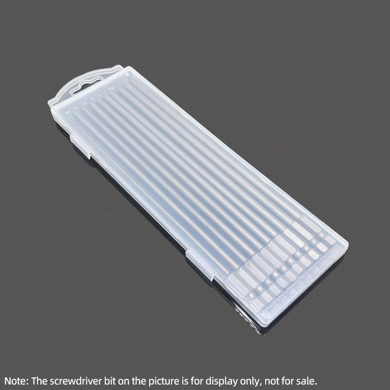 10-Grid Screwdriver Bit Storage Box Plastic Case 1/4" (6.35mm) Hex Shank 75/110/150/200mm Bits Tool Packing Parts Container