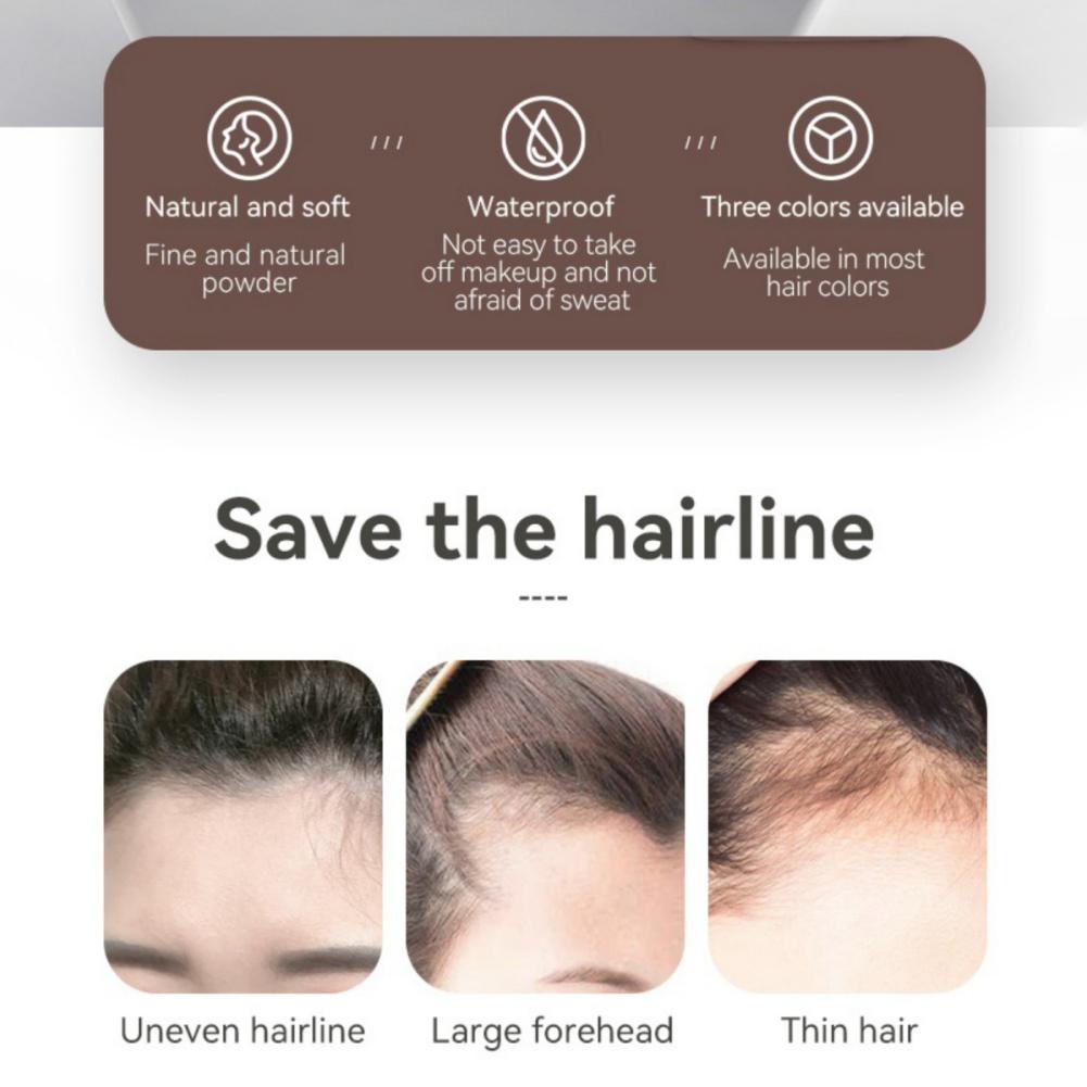Hairline Fluffy Powder Hairline Shadow Powder Filler Forehead Refill Powder with Mirror and Powder Puff
