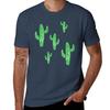 Linocut Cacti 2 Green Tshirt Casual Streetwear Short Sleeve Tee Tshirt