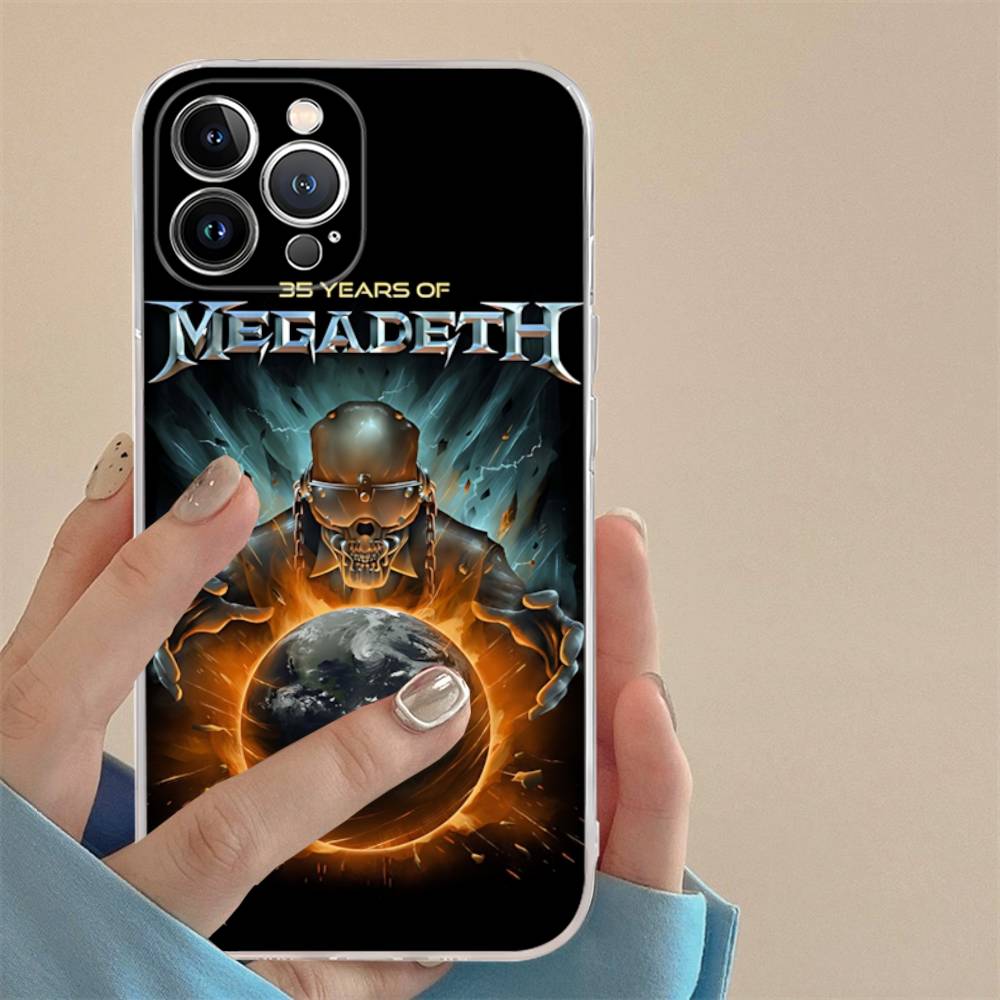 1pc Band M-MegadethS Rock Metal Transparent TPU Phone Case For IPhone 17 11 12 13 14 15 16 Pro Max 16 Plus Cover