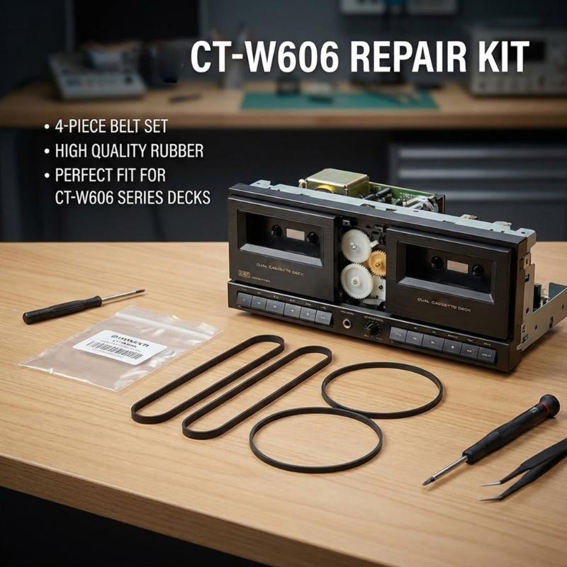 Rubber Belt Set Specifically For CT W606 Tape Recorder Mechanism Restoration Motor Drive Belts Replacement