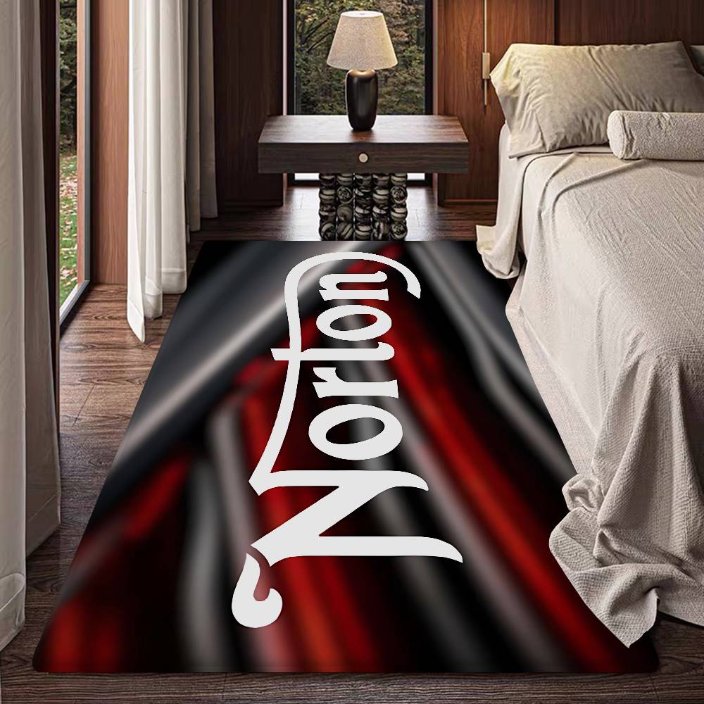 N-NORTON Motorcycle LOGO Floor Mat Cheaper Anti-slip Modern Living Room Balcony Printed Bedside Mats