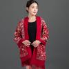 China red embroidery imitation cashmere embroidered scarf women's autumn and winter cheongsam air conditioner shawl summer outdoor wear
