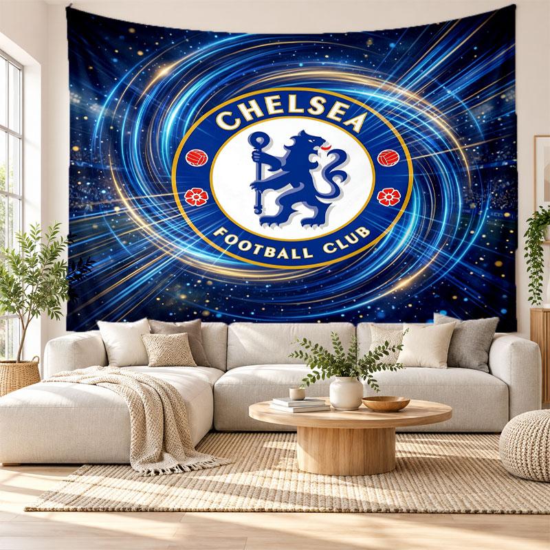 Chelsea FC Wall Tapestry, Soft Fabric Wall Hanging, Decorative Backdrop For Bedroom Home Wall Art