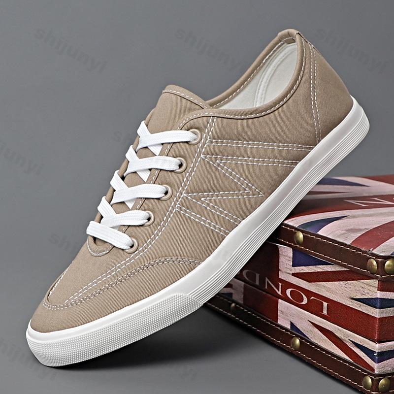 Zapatos Casuales de Hombre para Otoño Tela Cordones Planos 2025 Nuevas Zapatillas para Hombre Diseño de Lujo Zapatos de Lona Clásicos Zapatillas Hombre