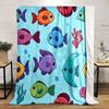 Colorful Cartoon Fish Pattern Print Blanket Soft and Cozy Perfect for the Living Room Bed Sofa or a Nap,gift