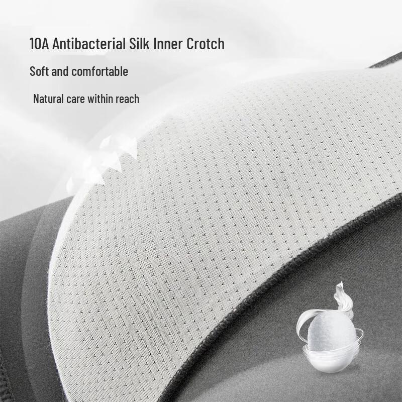 Langsha Men's Cotton Silk Antibacterial Boxer Briefs 4-Pack