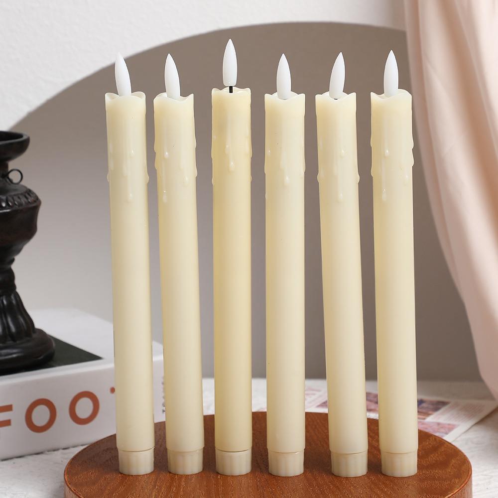 6PCS With Remote Electronic Candles Melting Candle Drops Design Remote-Control Candle Light  Night