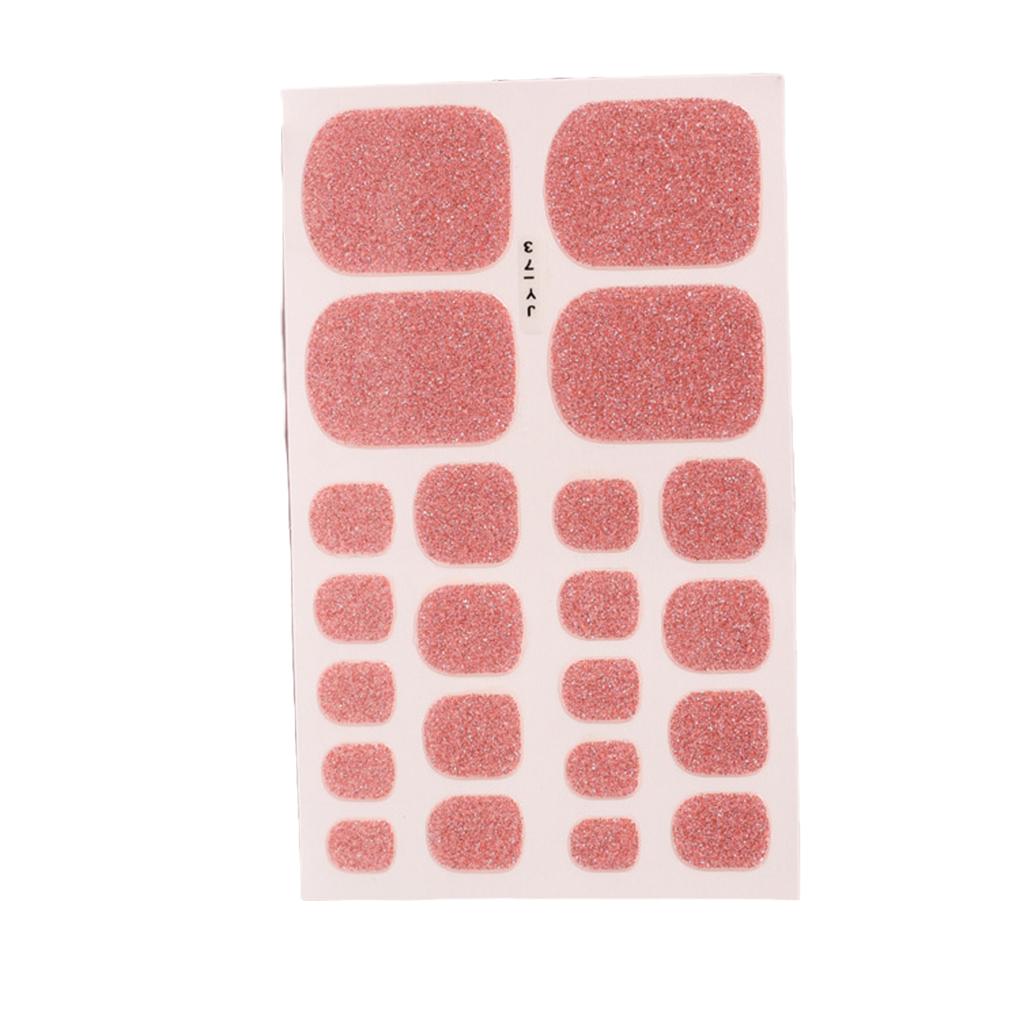 1 Set Color Street Nail Strips Toe Nails Files Glittery Self-Adhesive Waterproof Universal Salon Supplies DIY Manicure Kit