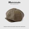 25 Early Autumn New Hat Style Pattern Octagonal Hat Fashion Plaid Octagonal Hat Children