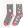 Green Flash Garapago Asymmetrical Mahjong Women's Socks, GP-032, 22-25 Cm