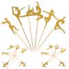 24 Pcs Yoga Aerobics Cake Toppers Fitness Theme Cupcake Picks Gymnastics Party Supplies Dessert Decorations Cake Decorating