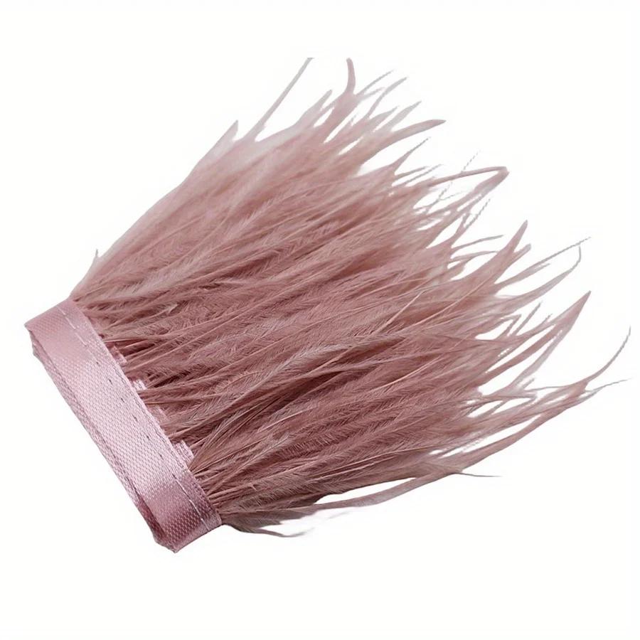1/10M Natural Plume Black Ostrich Feathers Trim Crafts DIY Feather Ribbon Jewelry Making Wedding Party Christmas Decor 8-10cm