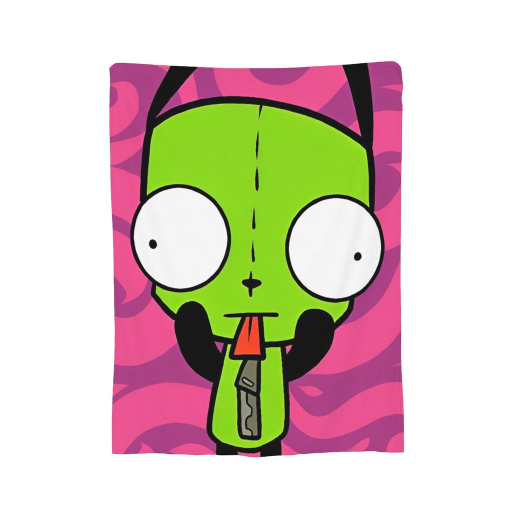 Invaders Zim Cartoon Blankets Flannel All Season Multi-Function Soft Throw Blanket For Bed Bedroom Bedspread