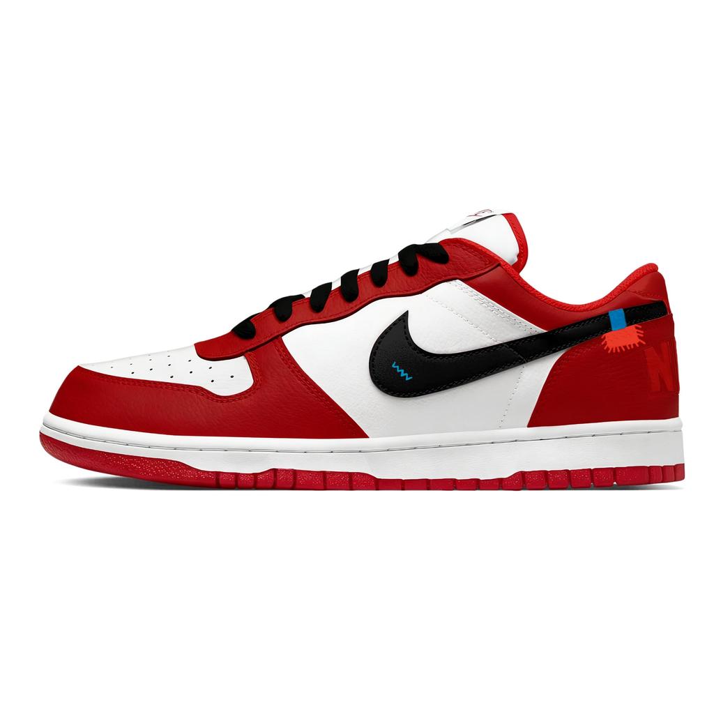 Nike Big Chicago Fireworks, Special Packaging Coverage Cushioning Low top Skateboard Shoes Men's Red 355152-150(Team1732-S-BOX)