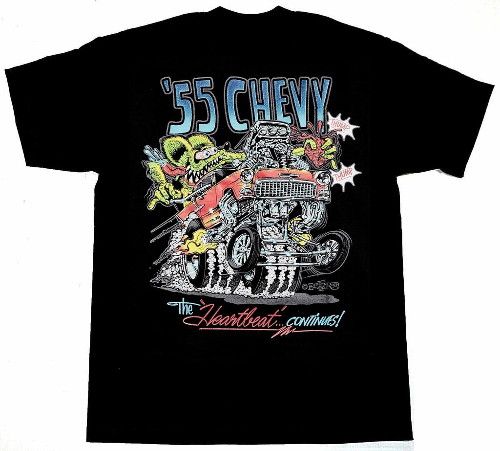 55 Chevy Ed Big Daddy Roth Rat Fink Shirt Black Unisex S-34 - Free Shipping