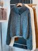 Women's High-Neck Sweater Coat - 2026 Autumn/Winter Loose Lapel Outerwear, Thick Knit Cardigan, Trendy Lazy Style