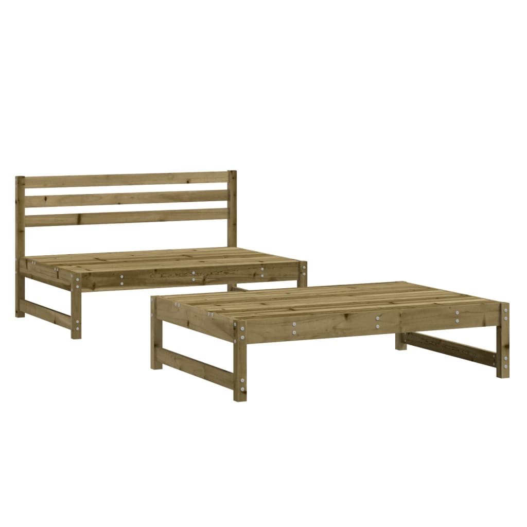 2 Piece Garden Lounge Set Pressure Treated Pine Wood