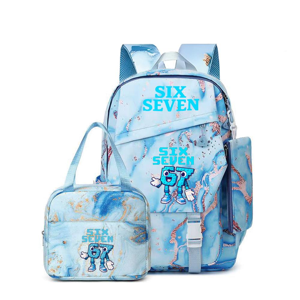 67 Stems Printed Peripheral Backpack For Primary And Secondary School Students Sixseven Schoolbags Three-Piece Set