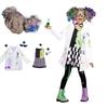 Mad Halloween Scientist Costume Girls Boys Uniform Cosplay Set For Kid Role Play