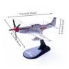 Model Airplane with Display Stand 1:72 Scale Vintage Fighter Silver-Finish