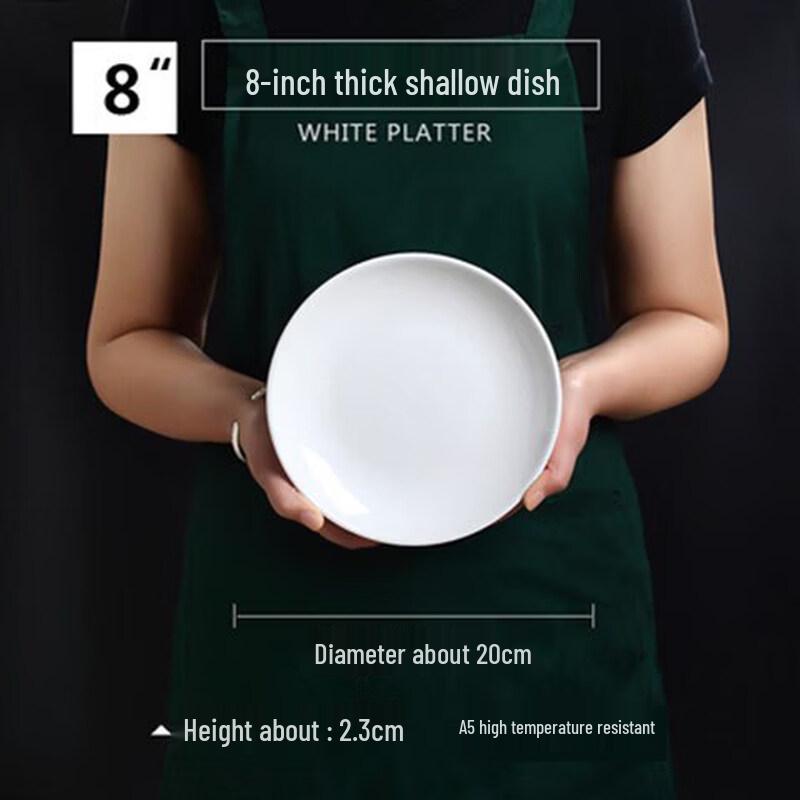 A5 Melamine 8-inch Shallow Dinner Plate
