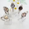 Ins Women Small Square Quartz Watch Italian Charm Stainless Steel Band Minimalist Ladies Wristwatch Fashion Jewelry Girl Gift