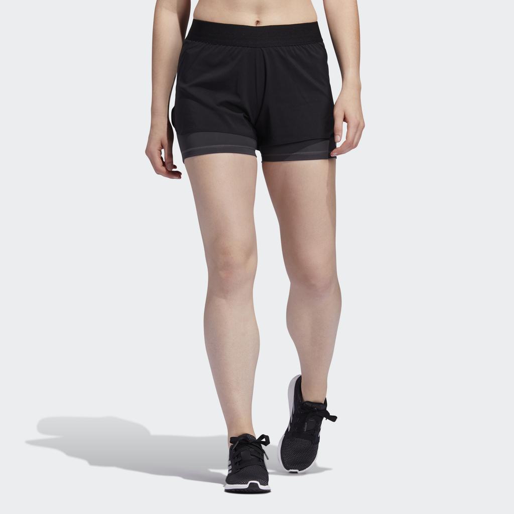 Adidas Ask 2 In 1 Training Running Shorts Women Shorts Black FJ7130