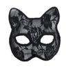 New Cat Face Masquerade Mask Black White Lace Costume Accessories Women Lace Mask Fun Prop Girls Eye Mask Theme Party