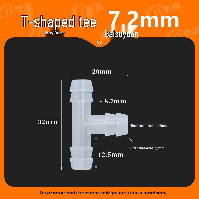 High-Temp Resistant Plastic Hose T-Connector, Quick Connect Fish Tank Accessory, PP Material