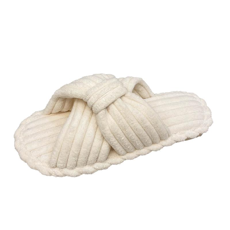 

Мода 2024 Женские туфли на плоской подошве Осень Новые Круглый носок Открытый носок Замша Мягкая подошва Нескользящие Износостойкие Тапочки 40-41 белый