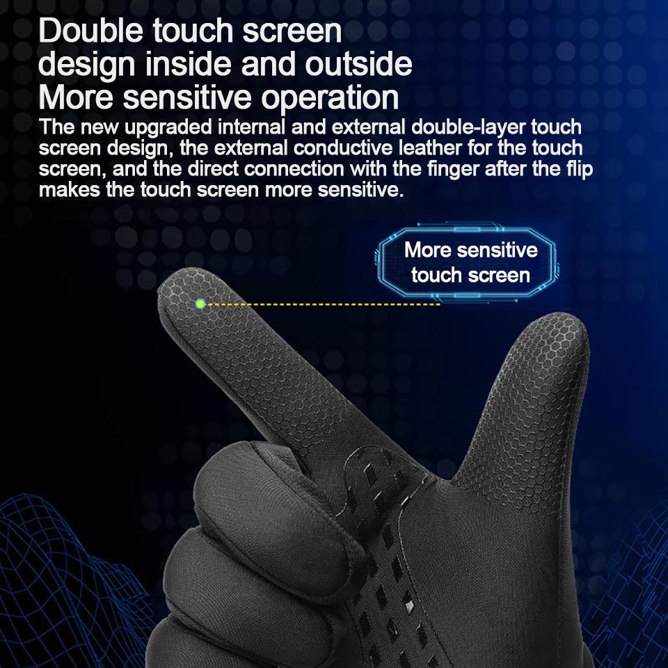 Loogdeel Waterproof Thermal Gloves For Running Cycling Snow With Touchscreen Finger Winter Warm Gloves Unisex