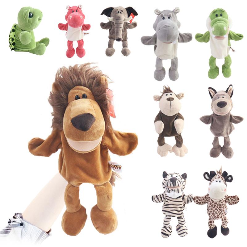 Tierhandpuppen Cartoon Plüschtier Elefant Schildkröte Löwe Geschichte erzählen für Baby Niedliche Handpuppen Puppe Frühe Bildung Kinderspielzeug