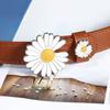 PU Belts and Elastic Band Belt Connection With Metal Buckles for Ladies Pin Color Navy Material
