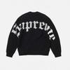 Europäischer Street Style Damen Y2K Retro Grau & Schwarz Jacquard Strickpullover