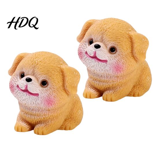 Display Box Collectibles 2Pcs Mini Dog Figurines Cute Resin Puppy Miniature Animal Figures Small Adorable Statue Decorations Ornaments for
