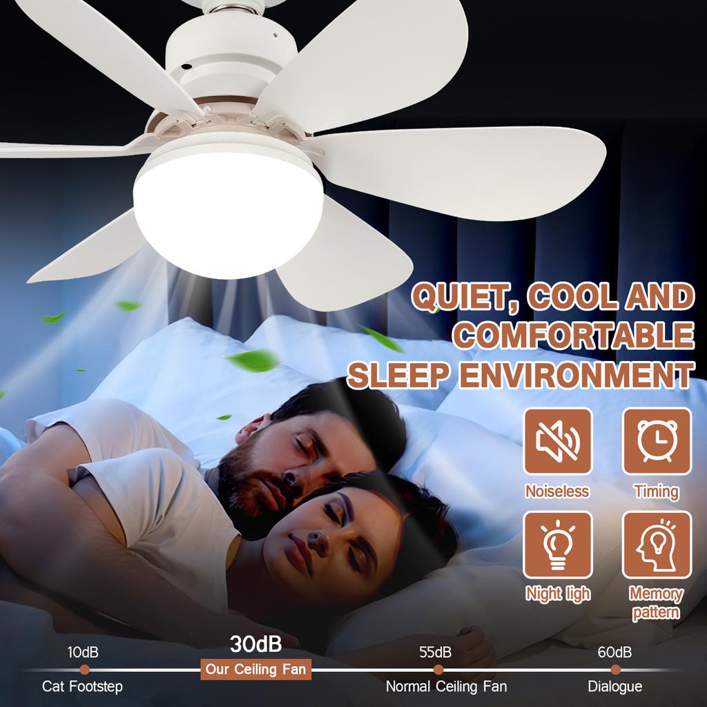 Socket Fan Light with Remote Screw Ceiling Fans with Lights E26 Base Light Fan 3 Dimmable Socket Fan with Light for Bathroom