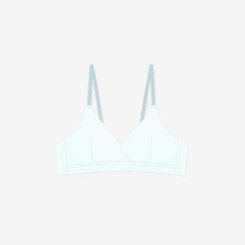 Underwear Women's Summer Thin Section Without Steel Ring French Triangle Cup Girl Cotton Bra Soft Support Gather Bra