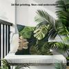 Tropical Monstera Leaf Pillow Cover 2D Embroidered Print Boho Botanical Cushion Case For Sofa Bed Couch Cozy Jungle Home Decor