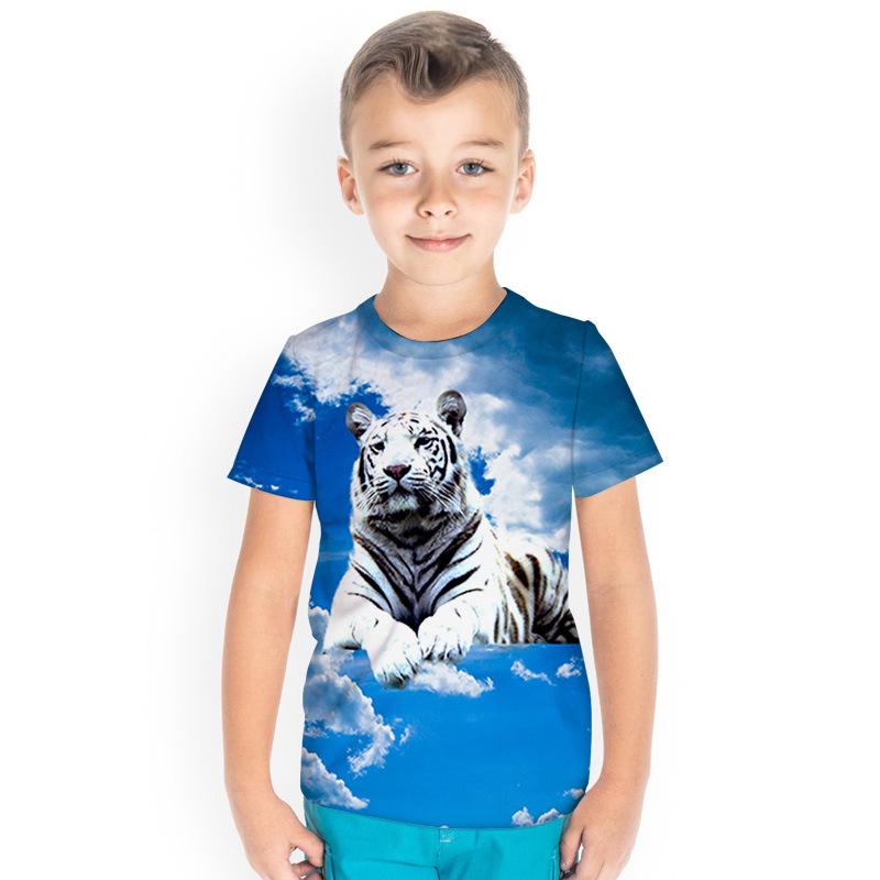 Kids T-shirt 3d Print New Animal Series 3D Digital Printed Children's Clothing Short Sleeved T-shirt Children's T-shirt