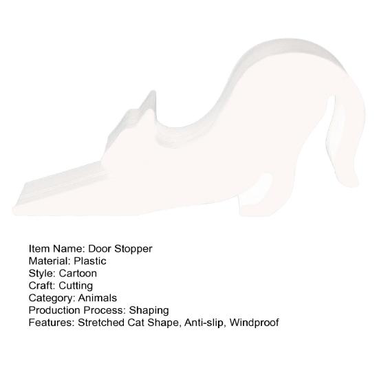 Stretched Cat Door Stopper Wedge Anti-slip Windproof No Drilling Anti-collision Carpet Tile Concrete Wooden Floor Kitten Decorative Doorstop