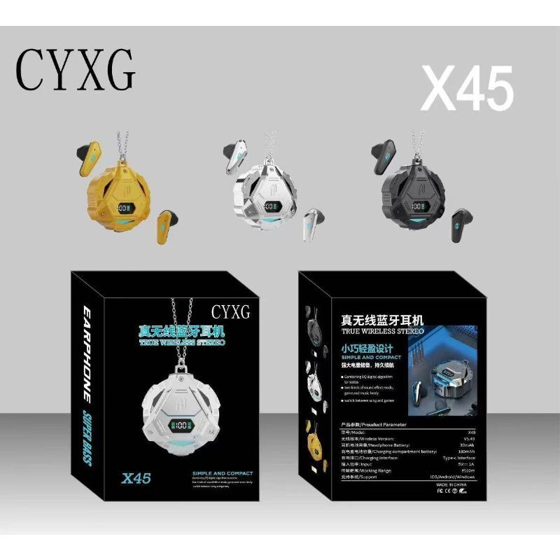 

New X45 wireless bluetooth headset gaming headset cool appearance TWS low latency high definition digital display headset