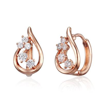 [ELLE Jewelry] 14K GF Water Drop One-Touch Cubic Earrings ELGPEE548