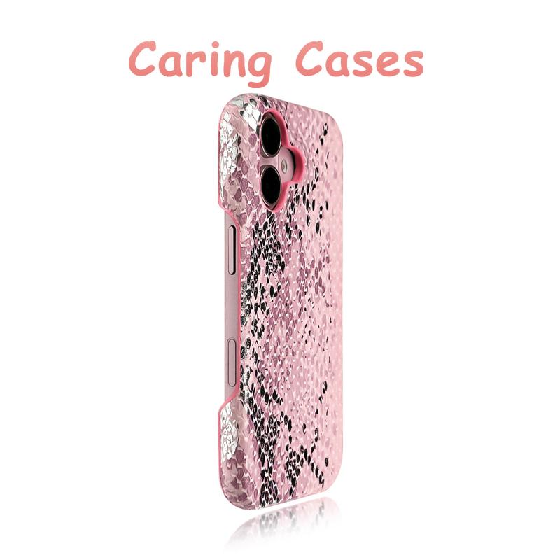 

For iPhone 17 Pro Max Case Black Gradient Snakeskin Texture Slim Protective Cover Compatible with iPhone 16 15 14 13 12 iPhone 15 Pro рожевий колір золота