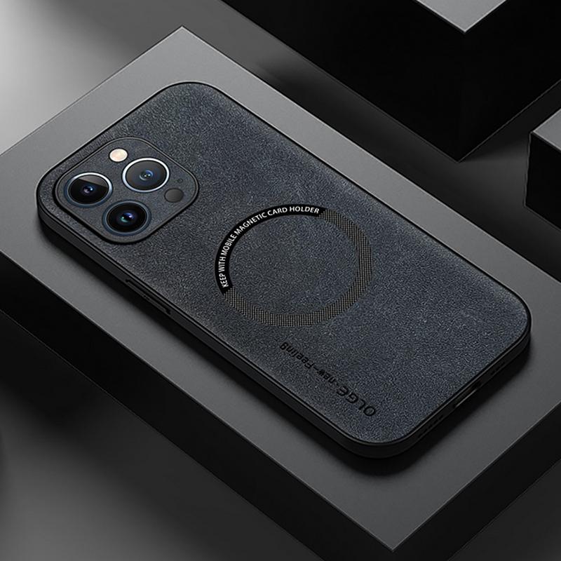 Magnetic For Magsafe Leather Case For iPhone 16 15 14 Pro Max 12 13 Pro Max 11 Luxury Wireless Charge Soft Edge Hard Phone Cover