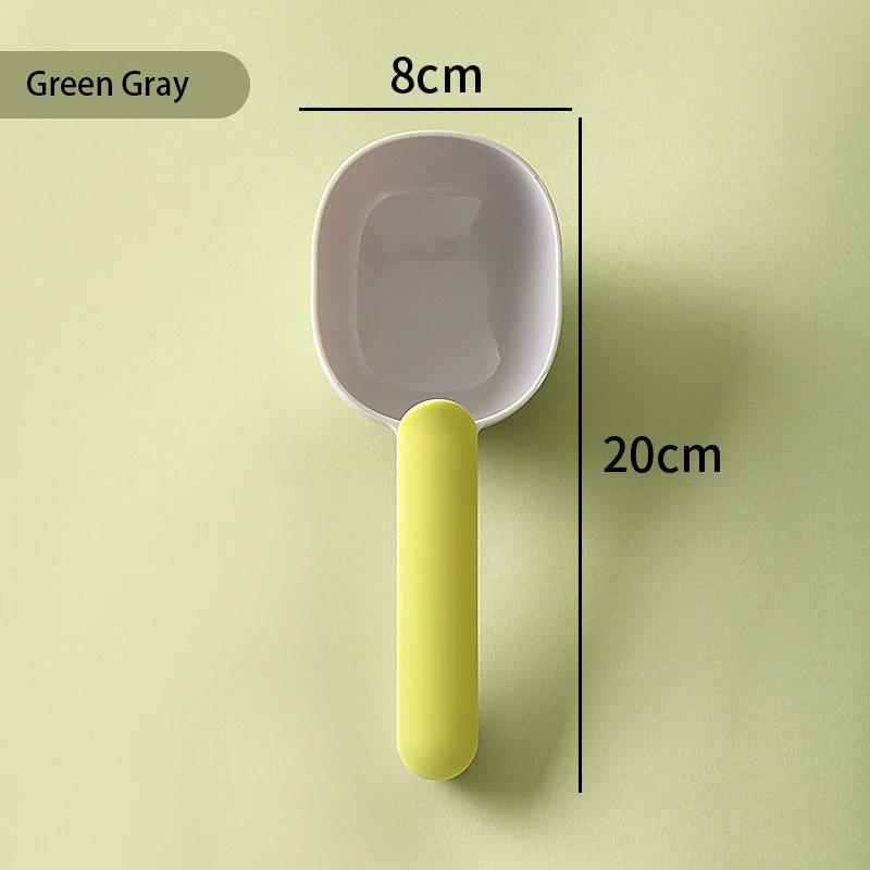 

Совок для корма для собак, многофункциональная ложка для кормления домашних животных с уплотнительным зажимом, пластиковая мерная ложка для корма для кошек, специальная мерная ложка зелёный